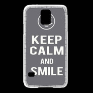 Coque Samsung Galaxy S5 Keep Calm Smile Gris