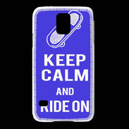 Coque Samsung Galaxy S5 Keep Calm Ride on Bleu