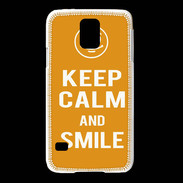 Coque Samsung Galaxy S5 Keep Calm Smile Orange