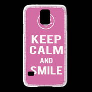Coque Samsung Galaxy S5 Keep Calm Smile Rose