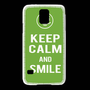 Coque Samsung Galaxy S5 Keep Calm Smile Vert