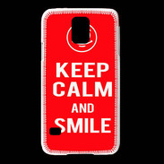 Coque Samsung Galaxy S5 Keep Calm Smile Rouge