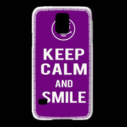 Coque Samsung Galaxy S5 Keep Calm Smile Violet