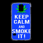 Coque Samsung Galaxy S5 Keep Calm Smoke it Bleu