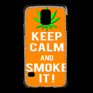 Coque Samsung Galaxy S5 Keep Calm Smoke it Orange