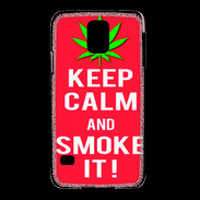 Coque Samsung Galaxy S5 Keep Calm Smoke Rouge