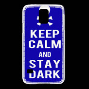 Coque Samsung Galaxy S5 Keep Calm Stay dark Bleu