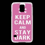 Coque Samsung Galaxy S5 Keep Calm Stay dark Rose