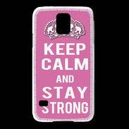 Coque Samsung Galaxy S5 Keep Calm Stay strong Rose