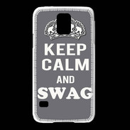Coque Samsung Galaxy S5 Keep Calm Swag Gris
