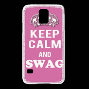 Coque Samsung Galaxy S5 Keep Calm Swag Rose