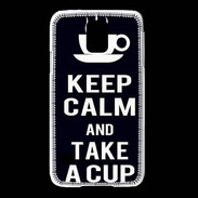 Coque Samsung Galaxy S5 Keep Calm Take a cup Noir