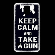 Coque Samsung Galaxy S5 Keep Calm Take a gun Noir