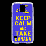 Coque Samsung Galaxy S5 Keep Calm Take Banana Bleu