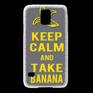 Coque Samsung Galaxy S5 Keep Calm Take Banana Gris