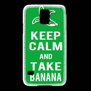 Coque Samsung Galaxy S5 Keep Calm Take Banana Vert
