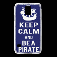 Coque Samsung Galaxy S5 Keep Calm Be a Pirate Bleu