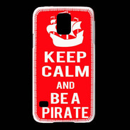 Coque Samsung Galaxy S5 Keep Calm Be a Pirate Rouge