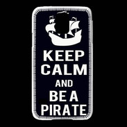 Coque Samsung Galaxy S5 Keep Calm Be a Pirate Noir