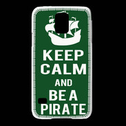 Coque Samsung Galaxy S5 Keep Calm Be a Pirate Vert