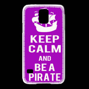 Coque Samsung Galaxy S5 Keep Calm Be a Pirate Violet