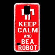 Coque Samsung Galaxy S5 Keep Calm Be a Robot Rouge