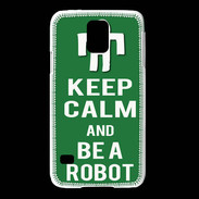 Coque Samsung Galaxy S5 Keep Calm Be a Robot Vert