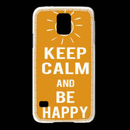 Coque Samsung Galaxy S5 Keep Calm Be Happy Orange