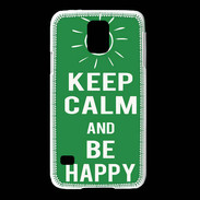 Coque Samsung Galaxy S5 Keep Calm Be Happy Vert