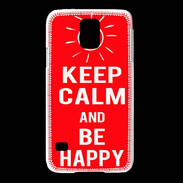 Coque Samsung Galaxy S5 Keep Calm Be Happy Rouge