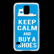 Coque Samsung Galaxy S5 Keep Calm Buy Shoes Cyan 