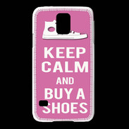 Coque Samsung Galaxy S5 Keep Calm Buy Shoes Rose