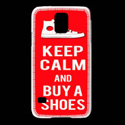 Coque Samsung Galaxy S5 Keep Calm Buy Shoes Rouge