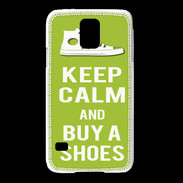 Coque Samsung Galaxy S5 Keep Calm Buy Shoes Vert Pomme
