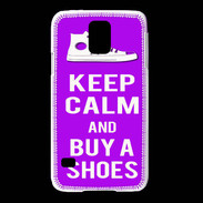 Coque Samsung Galaxy S5 Keep Calm Buy Shoes Violet