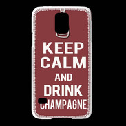 Coque Samsung Galaxy S5 Keep Calm Drink Champagne Brique