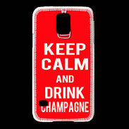 Coque Samsung Galaxy S5 Keep Calm Drink champagne Rouge