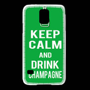Coque Samsung Galaxy S5 Keep Calm Drink champagne Vert