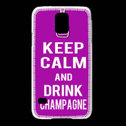 Coque Samsung Galaxy S5 Keep Calm Drink champagne Violet