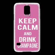 Coque Samsung Galaxy S5 Keep Calm Drink champagne Rose