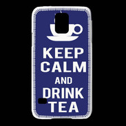 Coque Samsung Galaxy S5 Keep Calm Drink Tea Bleu