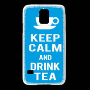 Coque Samsung Galaxy S5 Keep Calm Drink Tea Cyan