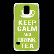 Coque Samsung Galaxy S5 Keep Calm Drink Tea Vert pomme