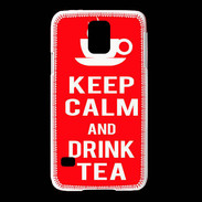 Coque Samsung Galaxy S5 Keep Calm Drink Tea Rouge