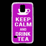 Coque Samsung Galaxy S5 Keep Calm Drink Tea Violet