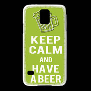 Coque Samsung Galaxy S5 Keep Calm Have a beer Vert pomme
