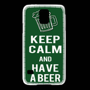 Coque Samsung Galaxy S5 Keep Calm Have a beer Vert
