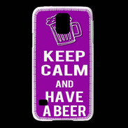 Coque Samsung Galaxy S5 Keep Calm Have a beer Violet