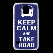 Coque Samsung Galaxy S5 Keep Calm Take road Bleu
