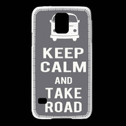 Coque Samsung Galaxy S5 Keep Calm Take Road Gris
